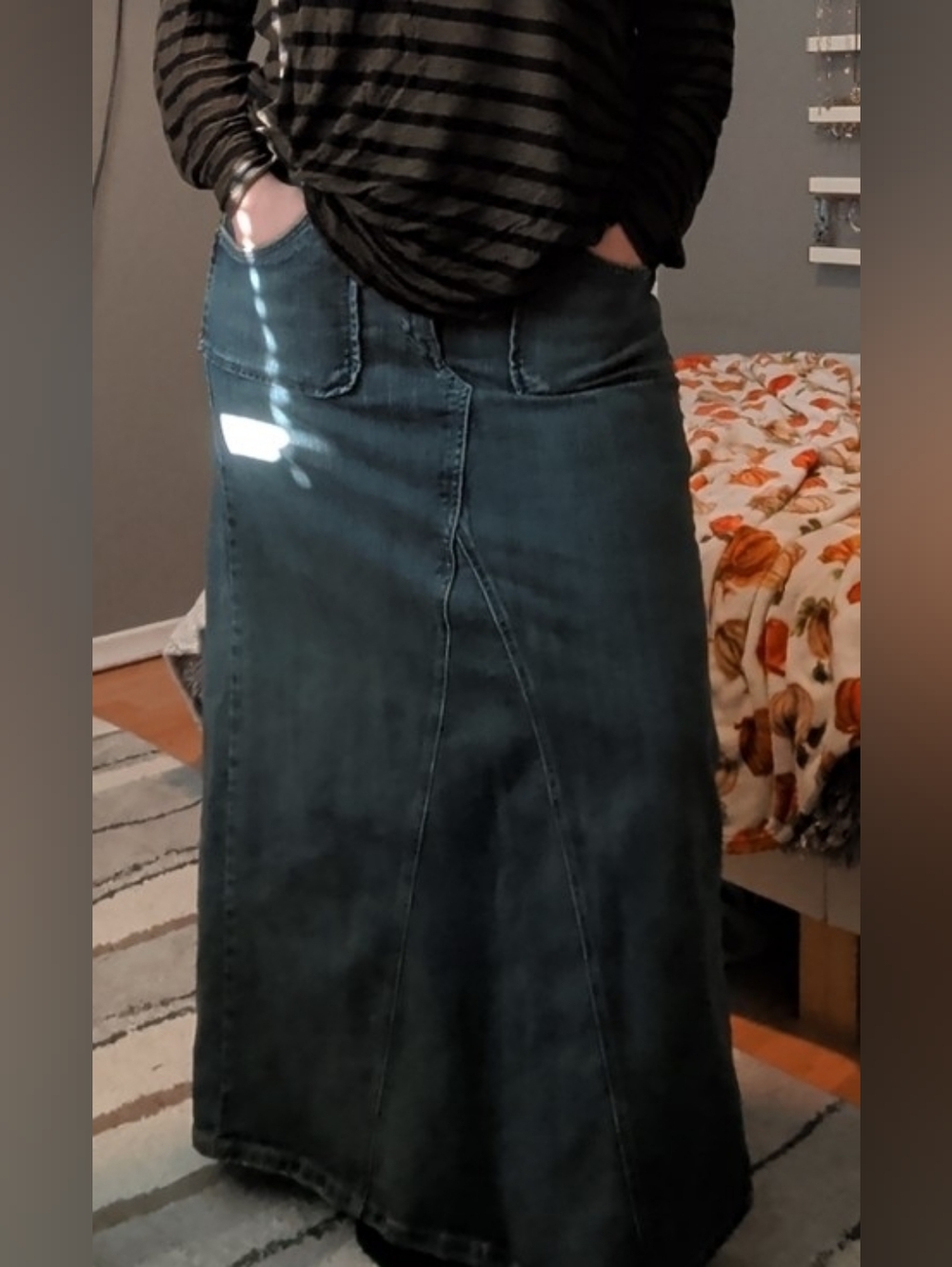 Levi's Dark Blue Denim Maxi Skirt